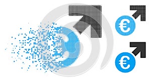 Dispersed Dot Halftone Euro Growth Icon