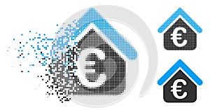 Dispersed Dot Halftone Euro Loan Real Estate Icon