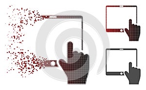 Dispersed Dot Halftone Hand Points Mobile Tablet Icon