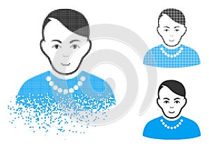Dispersed Dot Halftone Trendy Guy Icon with Face photo