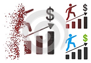 Dispersed Dotted Halftone Business Growth Icon
