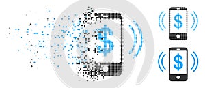 Dispersed Dotted Halftone Payment Phone Ring Icon