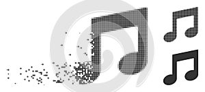 Dispersed Pixel Halftone Music Notes Icon