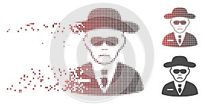 Dispersed Pixel Halftone Security Guy Icon