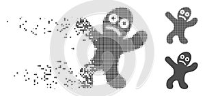 Dispersed Pixel Halftone Sick Person Icon