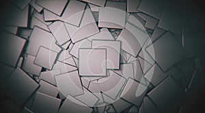 displaced 3d gray satinated satinated cubes background