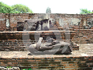 Displaced Body Statue in Ayutthaya Thailand