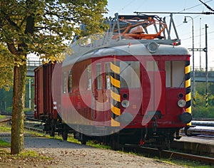 Displaced old train electric waggon