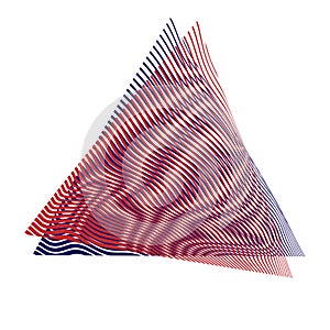 Displacement of two triangular shapes with moir effect.
