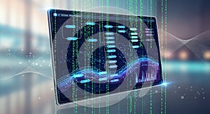 Display appears to be floating in space adding to the advanced