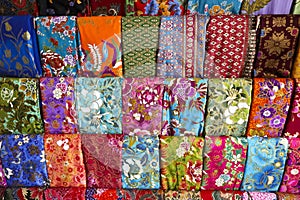 Display of batik fabrics in thailand