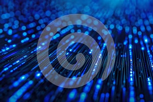 Display of binary numbers on monitor. visualizing complex computations or algorithms in action. Neural network ai