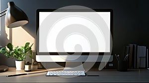 display blank computer screen on desk