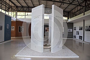 Display boards at Auroville or City of Dawn, Pondicherry, India