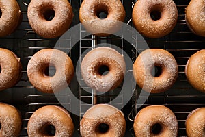 display of Bombolone doughnuts in foodgraphy photography