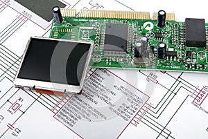 Display and circuit board with schematic photo