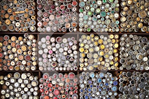 Display Of Colorful Buttons On Market Stall