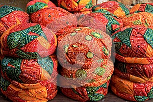 Display of Colorful Turbans photo