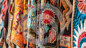 A display of embroidered rodeo patches showcasing the diverse locations and events where these legends left their mark