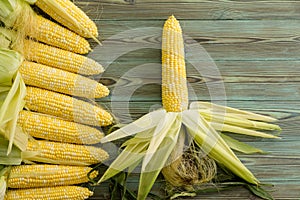 Display of fresh mealies or corn on the cob