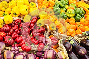 Display of fresh vegetables at the market
