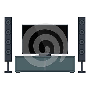 Display home theater icon cartoon vector. Room sound