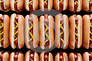 display of hot dogs captured in foodgraphy photography