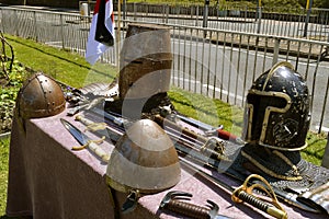 Display of knights armour