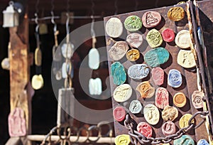 A Display of Rustic Southwest Clay Magnets