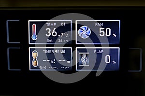 Display screen of modern incubator in laboratory