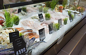 Display of seafood in a shop in Melbourne, Australia
