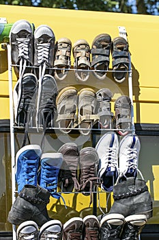 Display, second hand boy leather shoes per pairs for resale photo