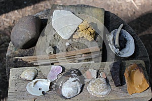 Display of shells used by the upper ohio valley natives at the Meadowcroft Rockshelter And Historic Village