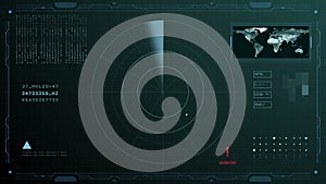 Display of sonar with target moving