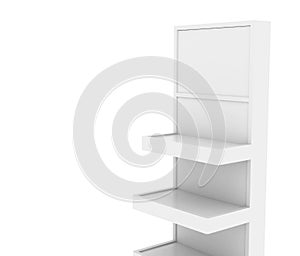 Display stand with blank signage