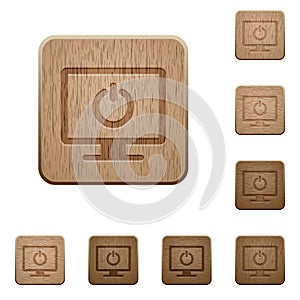 Display standby mode wooden buttons