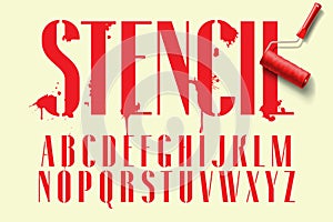 Display stencil sans serif font