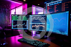 Display of Stock market quotes on the computer monitors