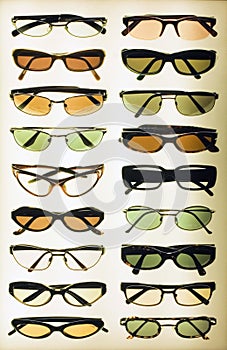 Display of sunglasses