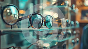 Display of sunglasses in a modern retail store