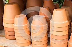 Display of terracotta planter pots