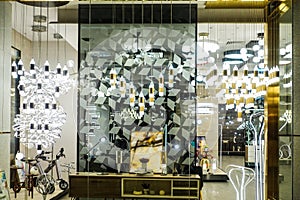 Furniture lighting display window shop window store window