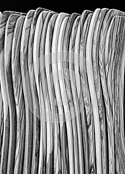 Display Of Wood Spatulas, In Black and White photo