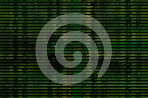 Displaying binary code against a coloured background