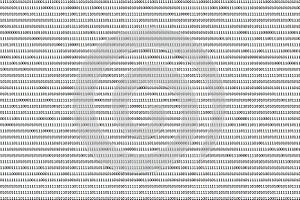 Displaying binary code against a coloured background