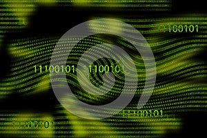 Displaying binary code against a coloured background