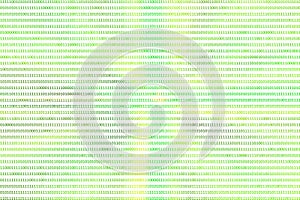 Displaying binary code against a coloured background