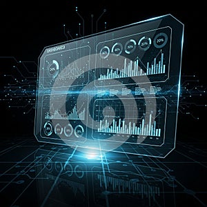 Displaying various data visualizations including bar graphs circular