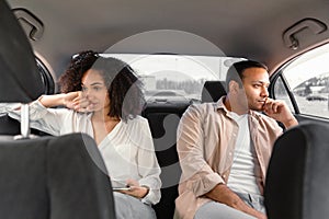 Displeased Middle Eastern Couple Expressing Unhappiness After Conflict In Car