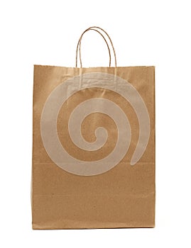 Disposable brown craft paper bag with handles